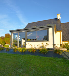 Extension de maison en alu et bois